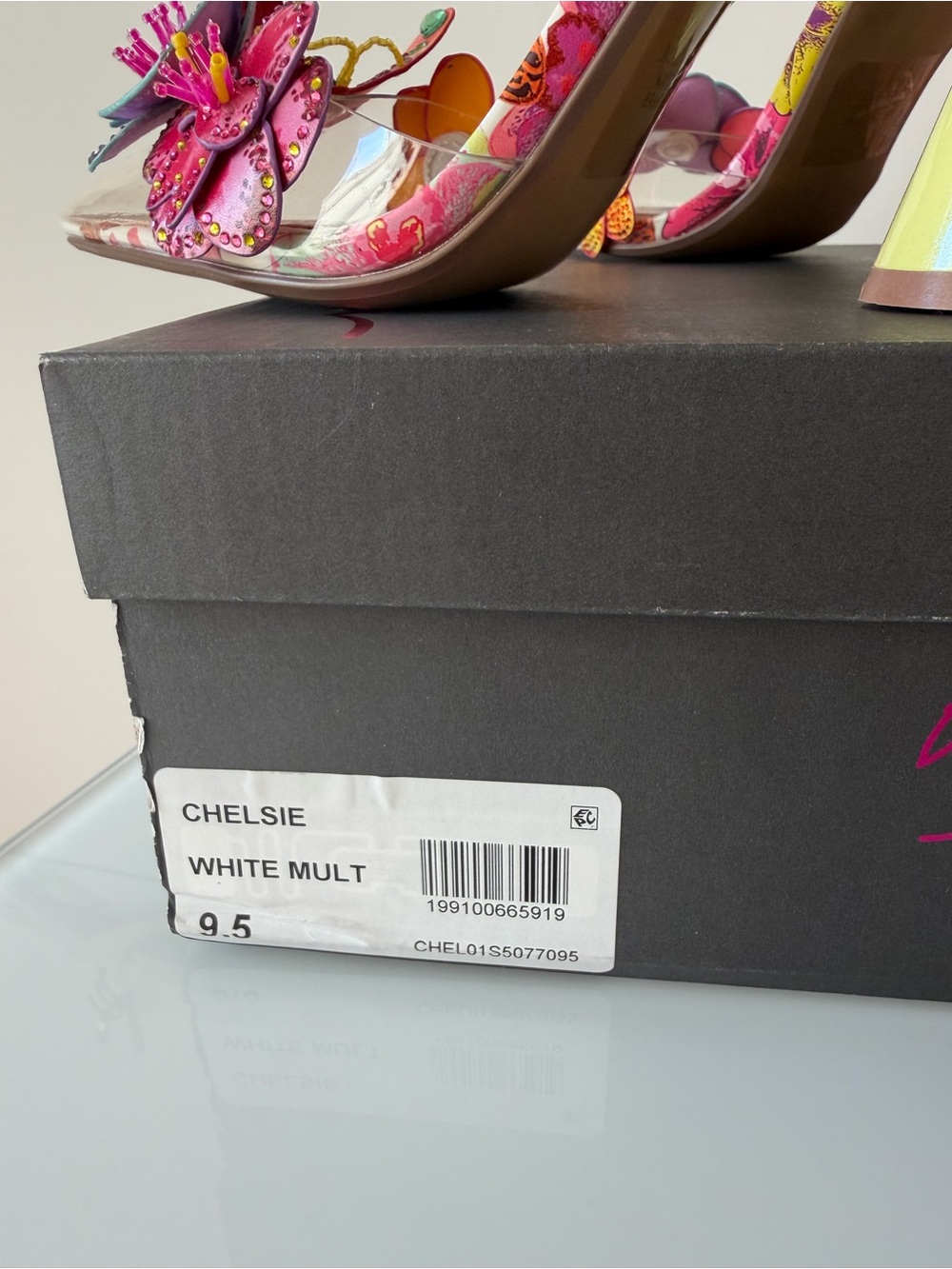 Betsey Johnson colorful Floral Appliqué pointed toe block Heels - Picture 14 of 14